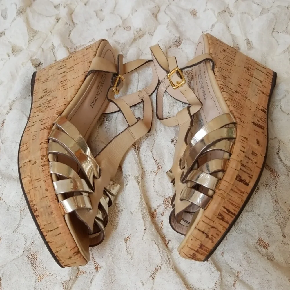 Gastone Lucioli Cork LeatherPlatform Shoes